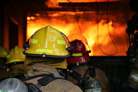 Firefighters Entering Fire