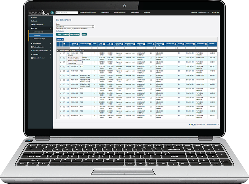 Employee Timesheet on PC